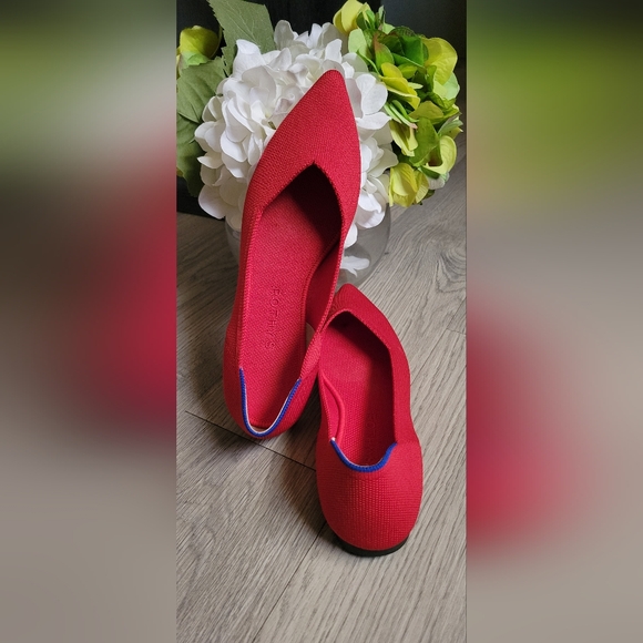 Rothy's The Point Chili Red Flats, Red Trim Insoles, Women's US 8.5 EU 39 - Picture 3 of 16